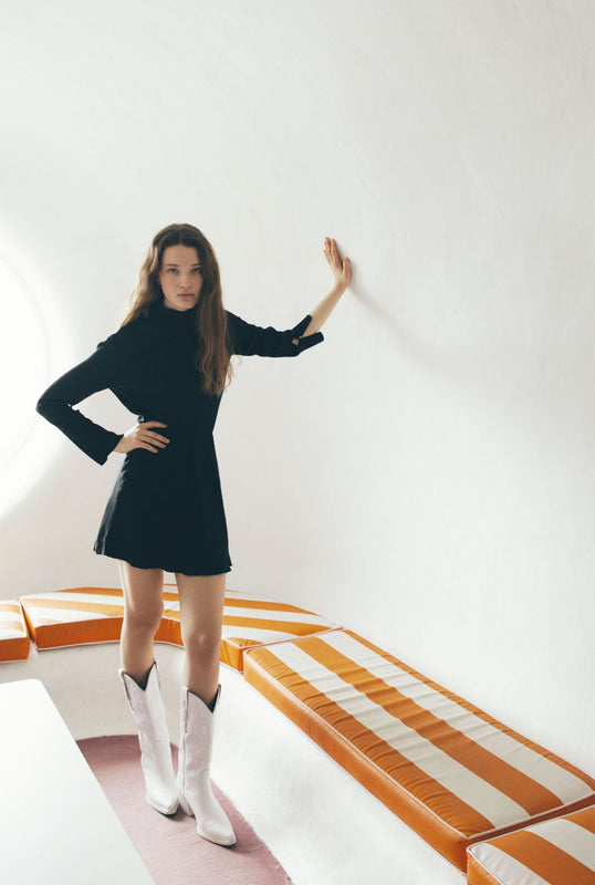 Ayumi silk dress black