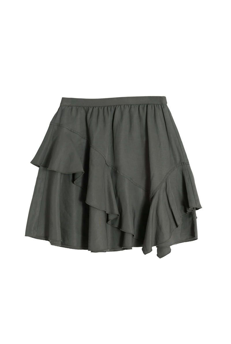 Nelly linen skirt military green