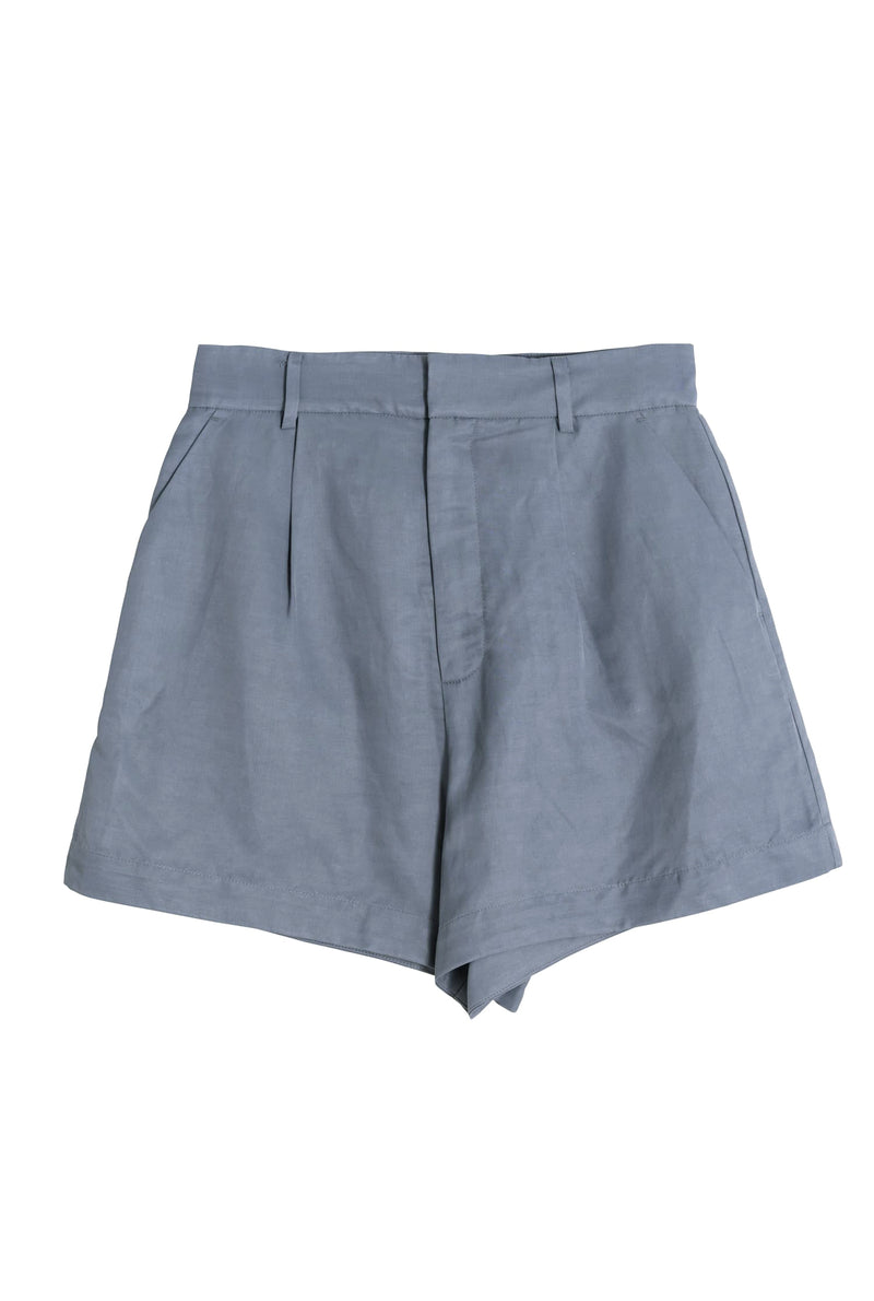 Noma linen shorts steel blue