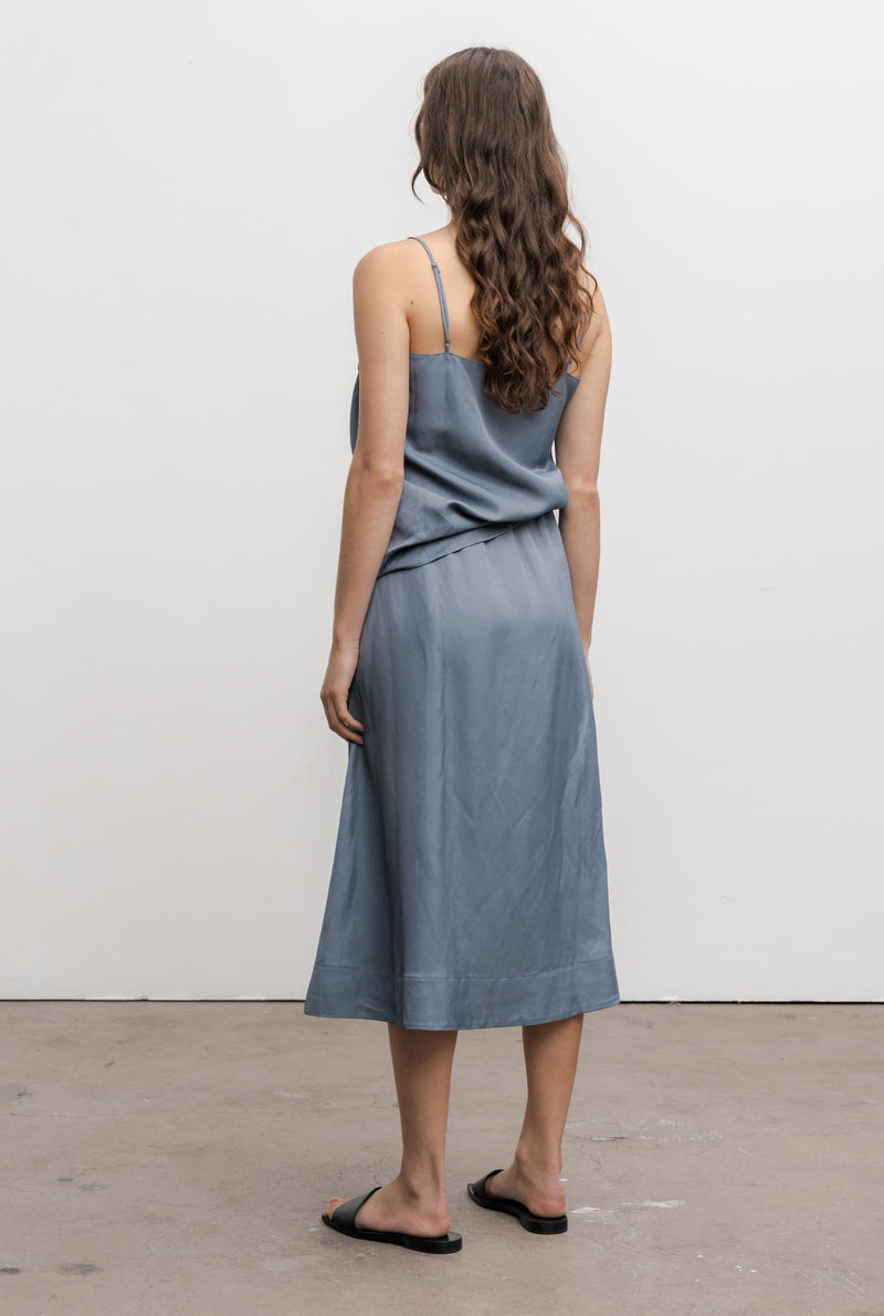 Remi linen tank steel blue