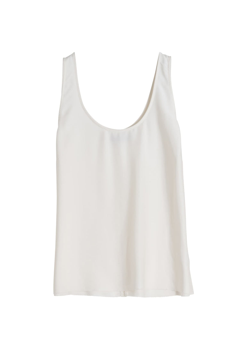 Off white silk tank top Clearance