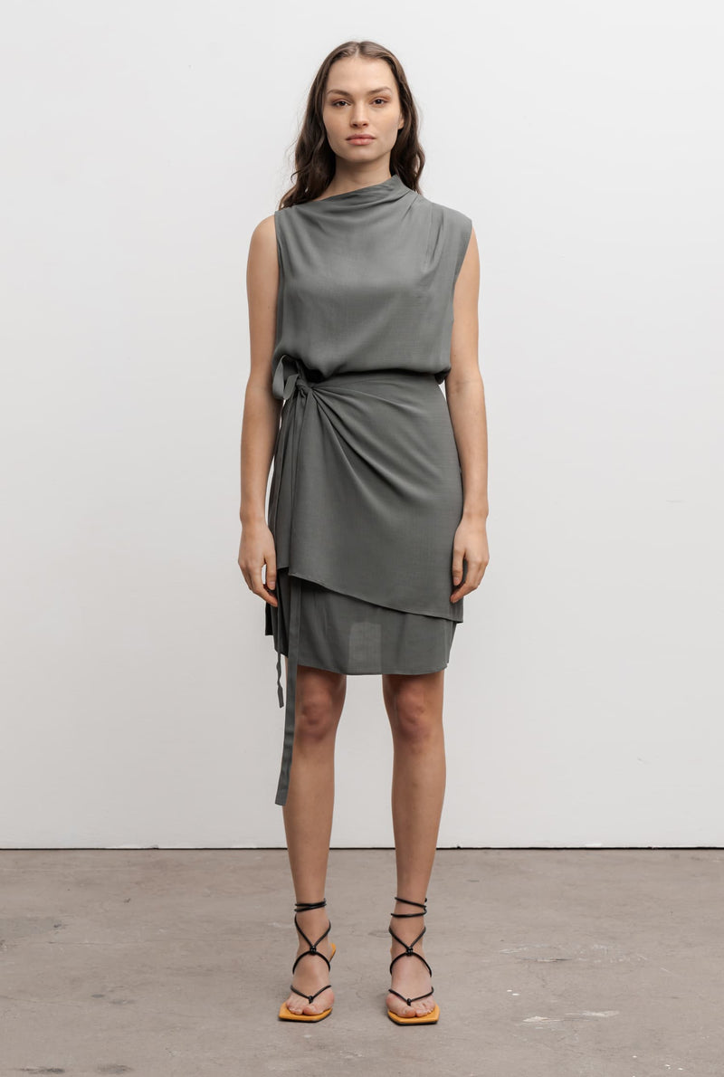 Telly short dress military green