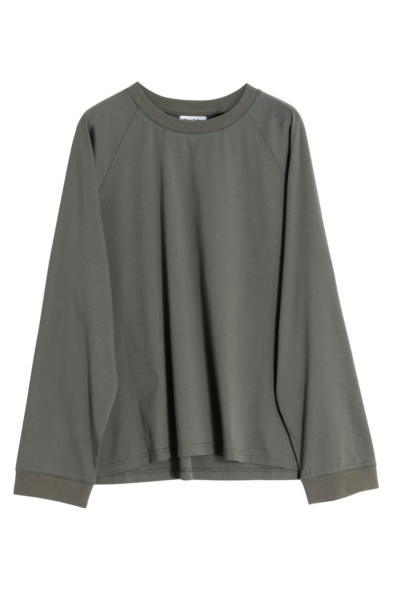 Thelma LS cotton tee military green