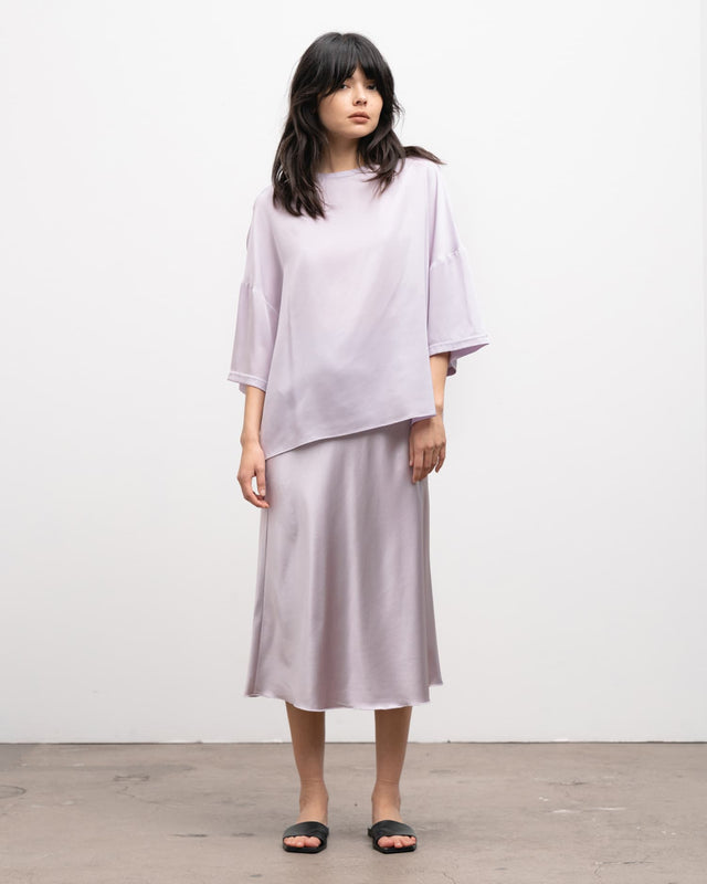 Thess silk tee light purple