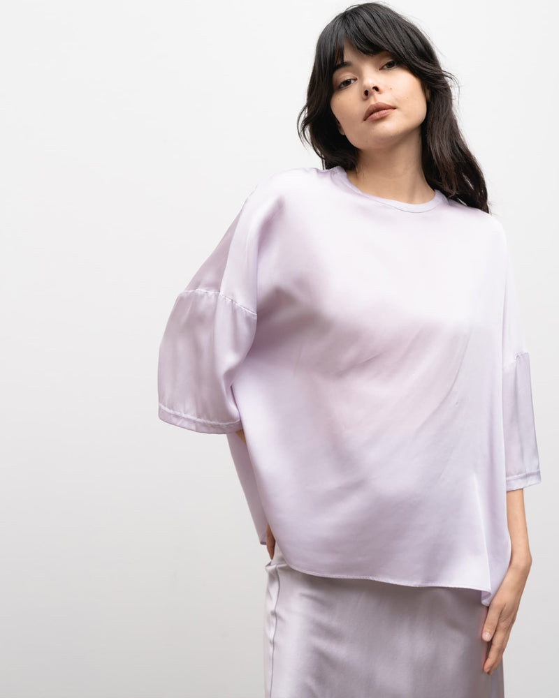 Thess silk tee light purple