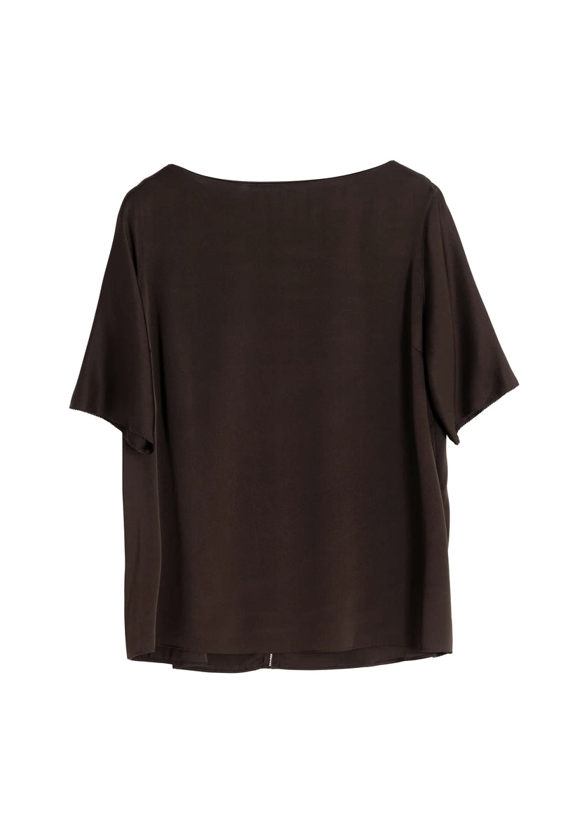 Yoli silk blouse dark brown